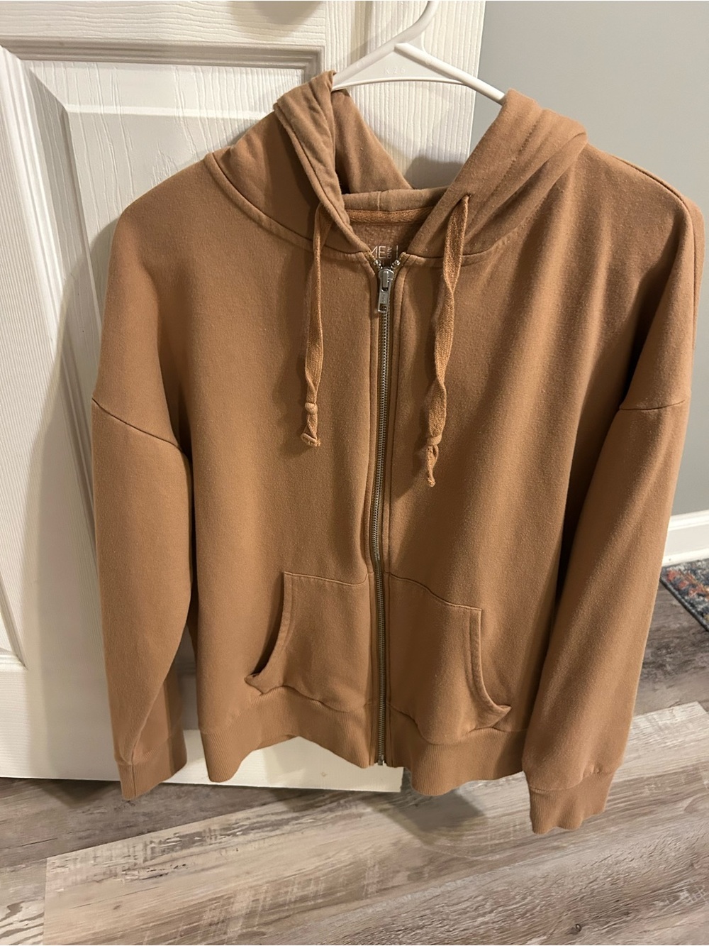 Time and Tru Women's Zip-Up Hoodie in Tan Brown